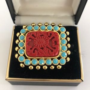 - Large Cocktail multi colored Ring 8.75